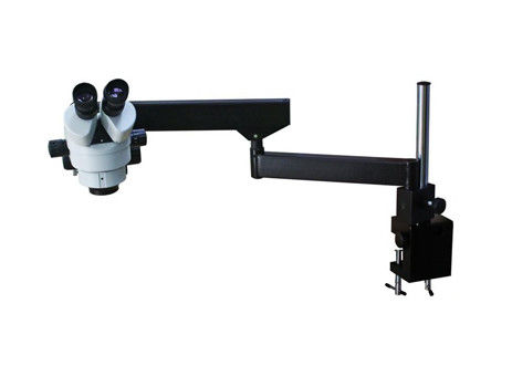 กล้องจุลทรรศน์สเตอริโอ Trinocular Zoom แบบขาตั้งเหล็ก 3.7X LED Light Source