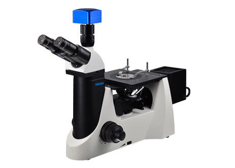 50X-1000X Inverted Metallurgical Microscope พร้อมกับฟิลเตอร์สีเหลืองสีเขียวสีน้ำเงินและโพลาไรซ์
