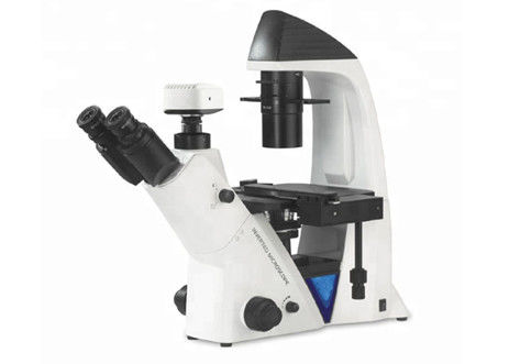 กล้องจุลทรรศน์แบบออปติคัลแบบกลับด้านชีวภาพ 40X WF10X/22 มม. Trinocular