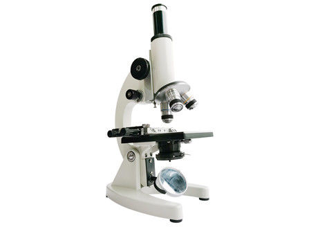 50X 1250X นักเรียนกล้องจุลทรรศน์ชีวภาพ Monocular Compound 3 หลุม Monocular Head