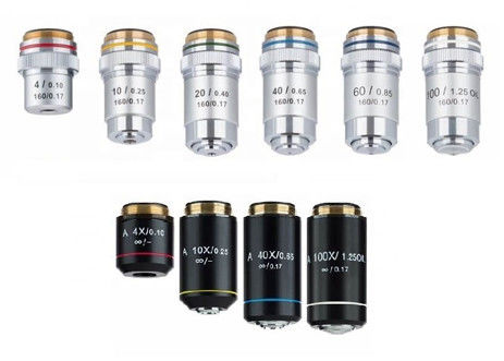 Infinity 195mm 160mm Achromatic Lens Microscope Objectives โลหการ