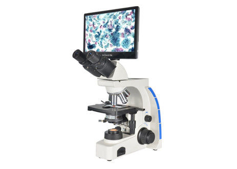 Trinocular Biological LCD กล้องจุลทรรศน์ไร้สายดิจิตอล WF10X 20mm Phase Contrast