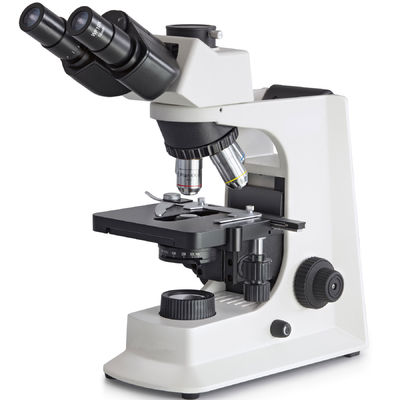 กล้องจุลทรรศน์ชีวภาพ Trinocular Lab สีขาวพร้อมขั้นตอนทางกล