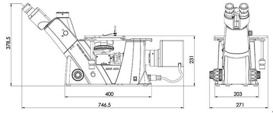 50X 1000X Inverted Metallurgical Microscope การสังเกตโพลาไรซ์สนามมืด
